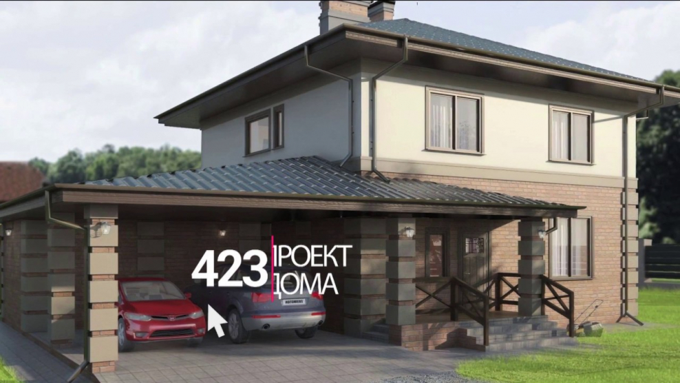 Дом с гаражом и навесом