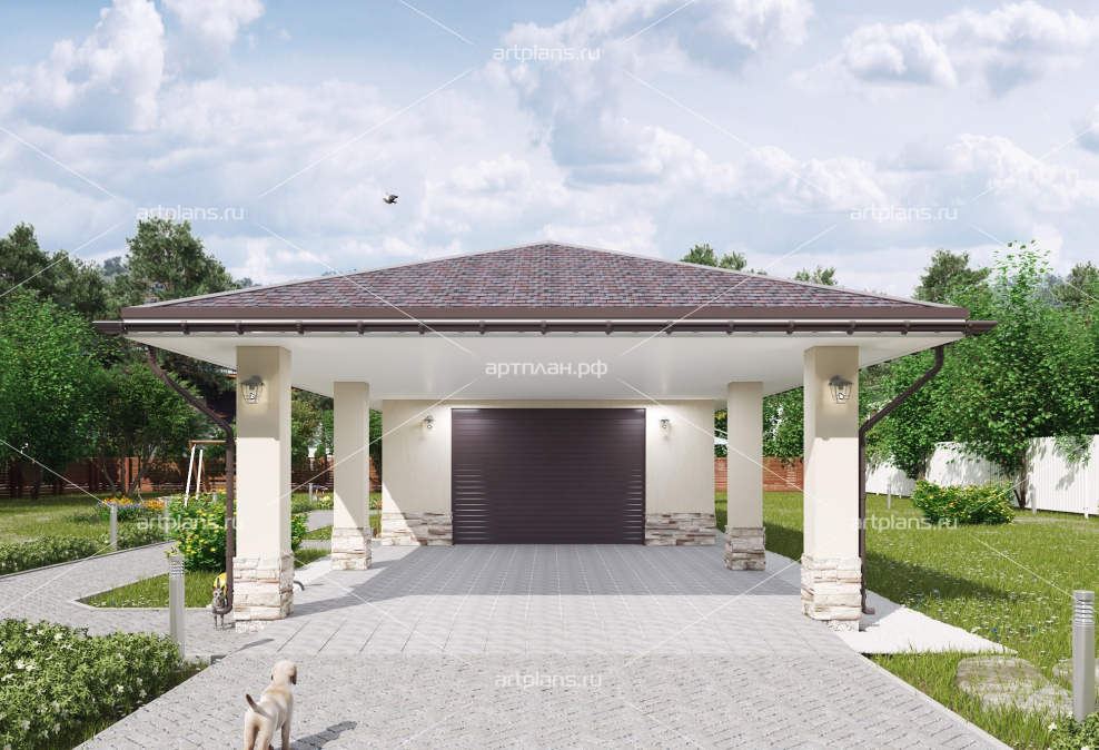 Гараж с навесом