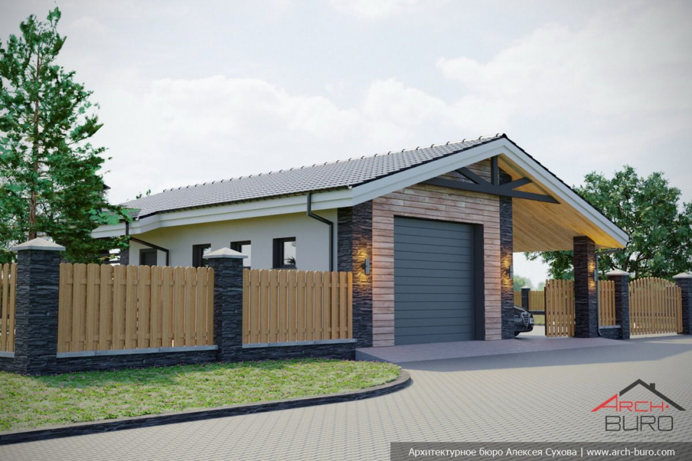 Гараж с навесом