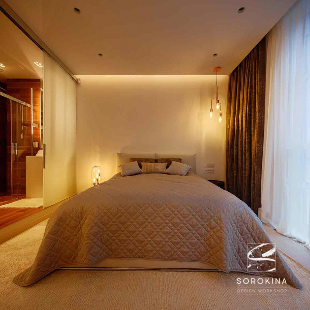 Точечное освещение в маленькой спальне