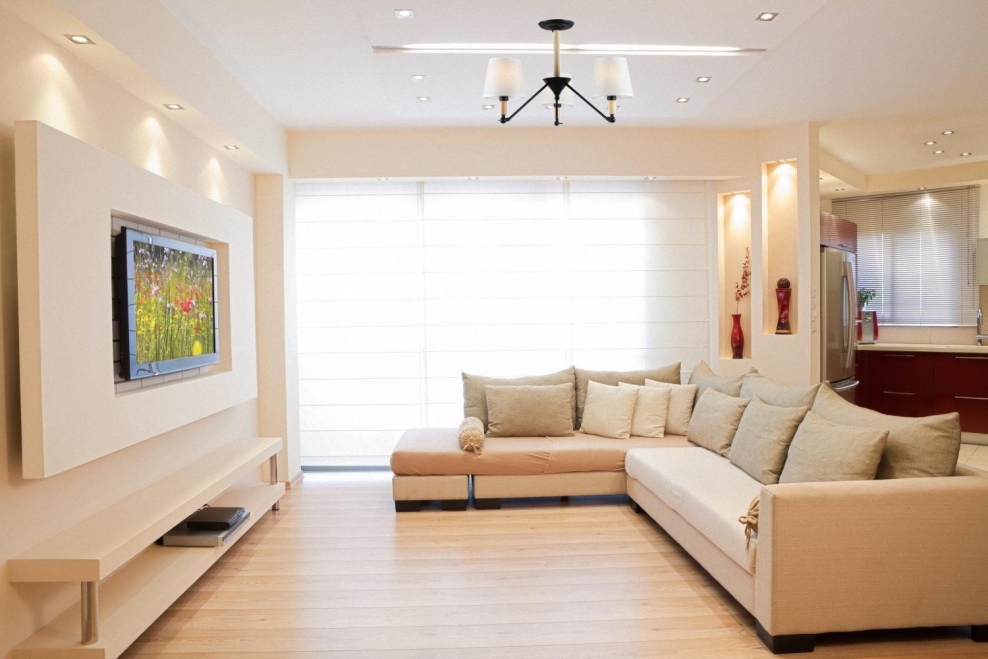 Гостиная в светлых тонах