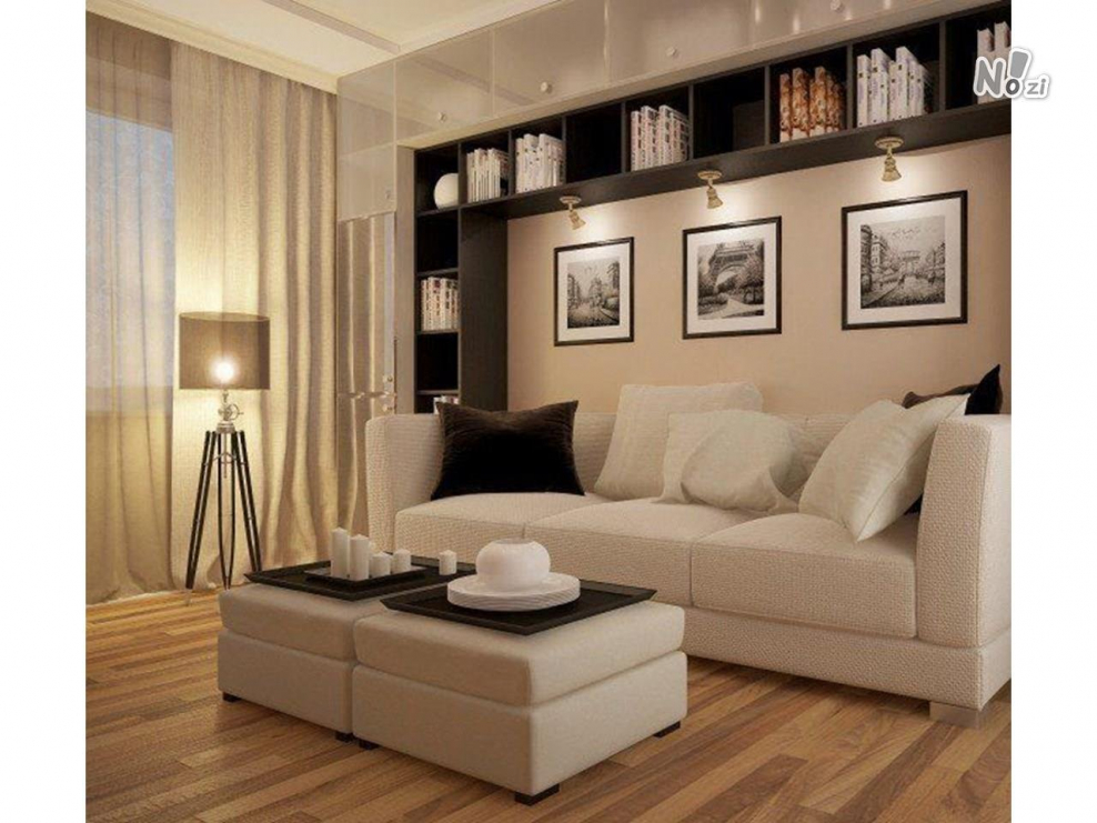 Гостиная в светло бежевых тонах