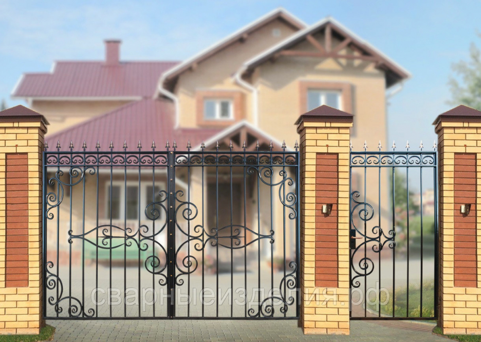 Ворота распашные "Троя МП" С профлистом, 3096*2100 мм, 116,26 кг