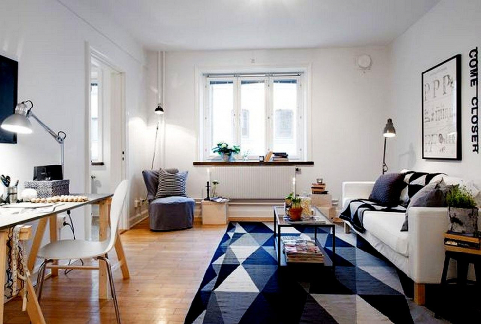 Гостиная в Сканди стиле в хрущевке