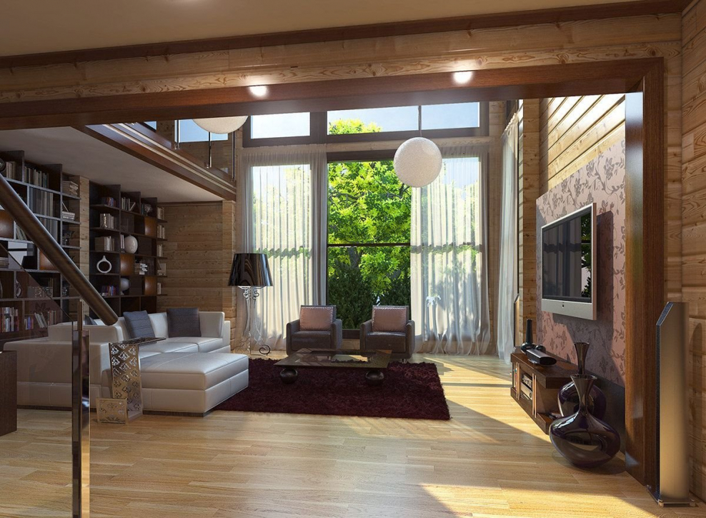 Финский интерьер деревянного дома