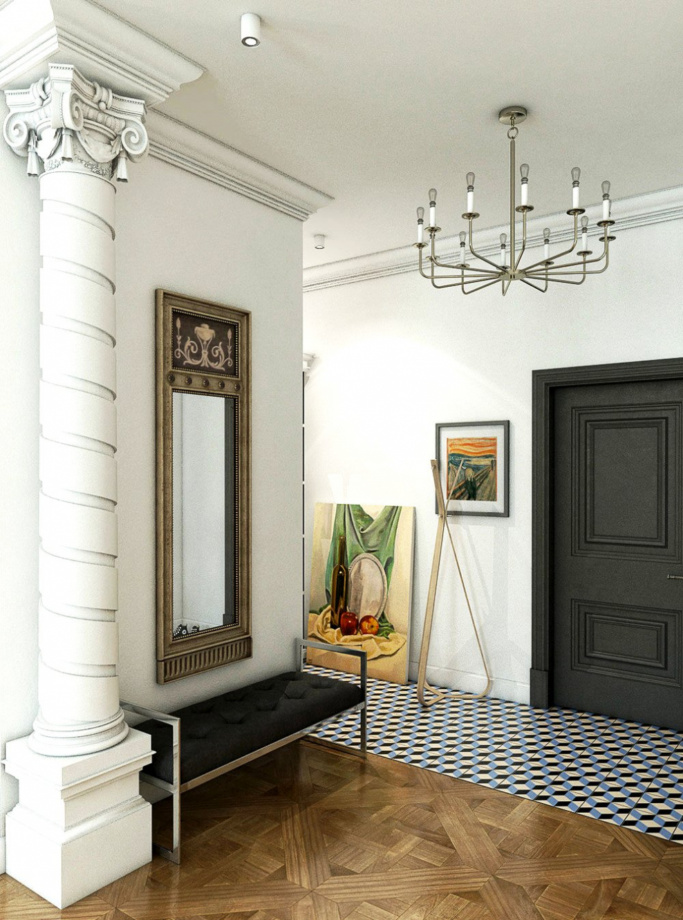 Колонны в интерьере квартиры