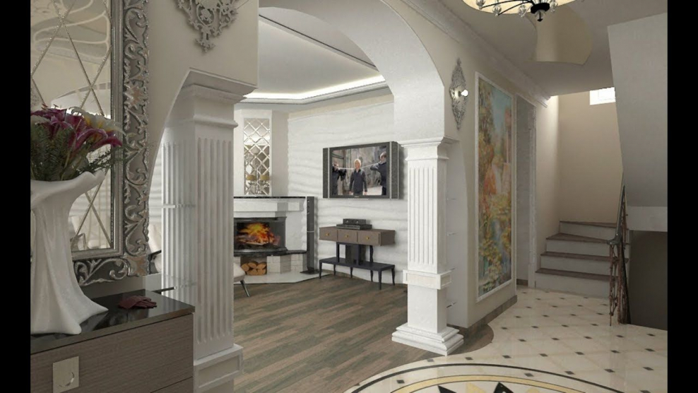 Интерьер гостиной с аркой