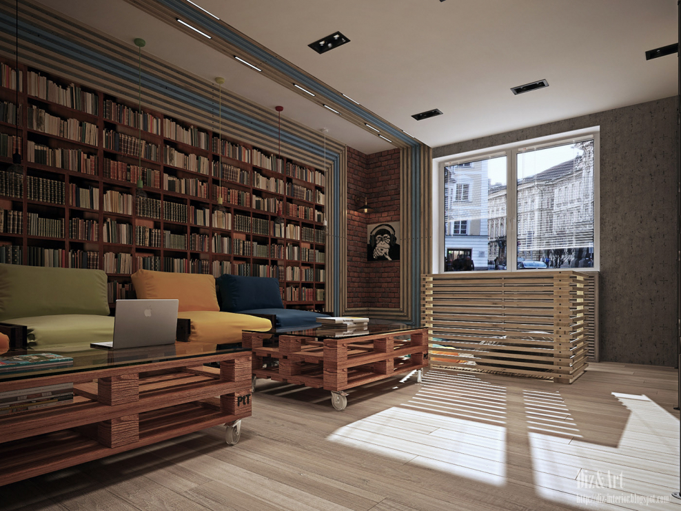 Интерьер зоны отдыха в школе