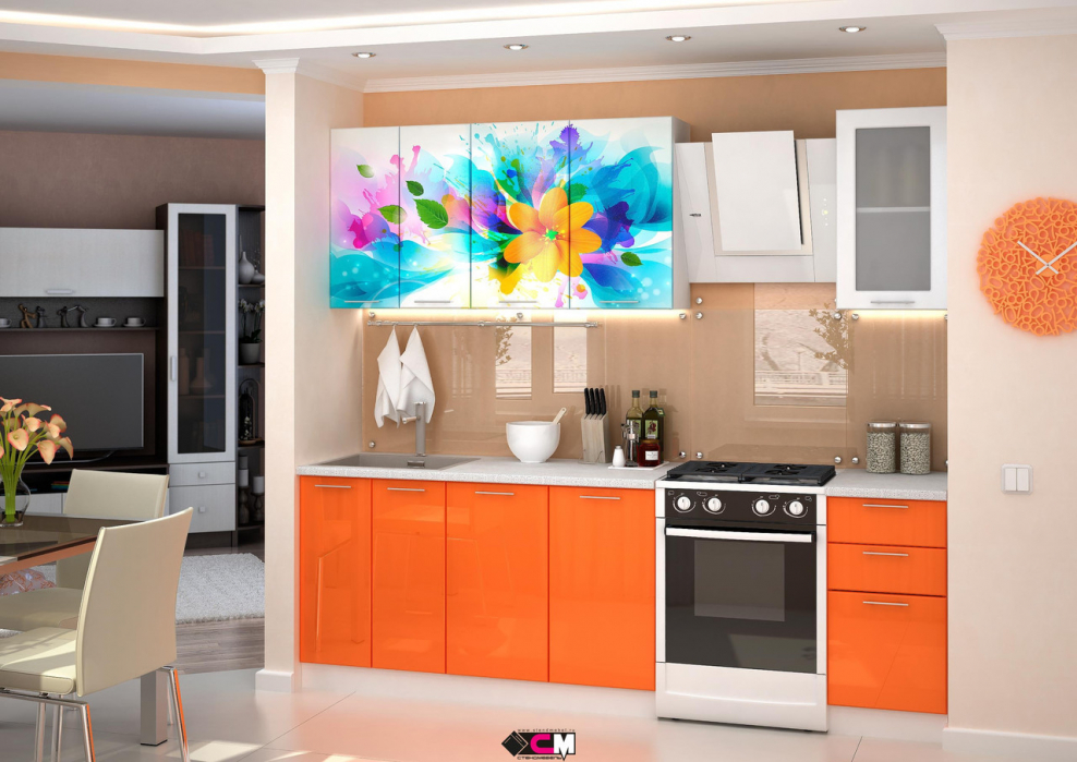 Кухонный гарнитур "Стендмебель" с фотопечатью 1,8