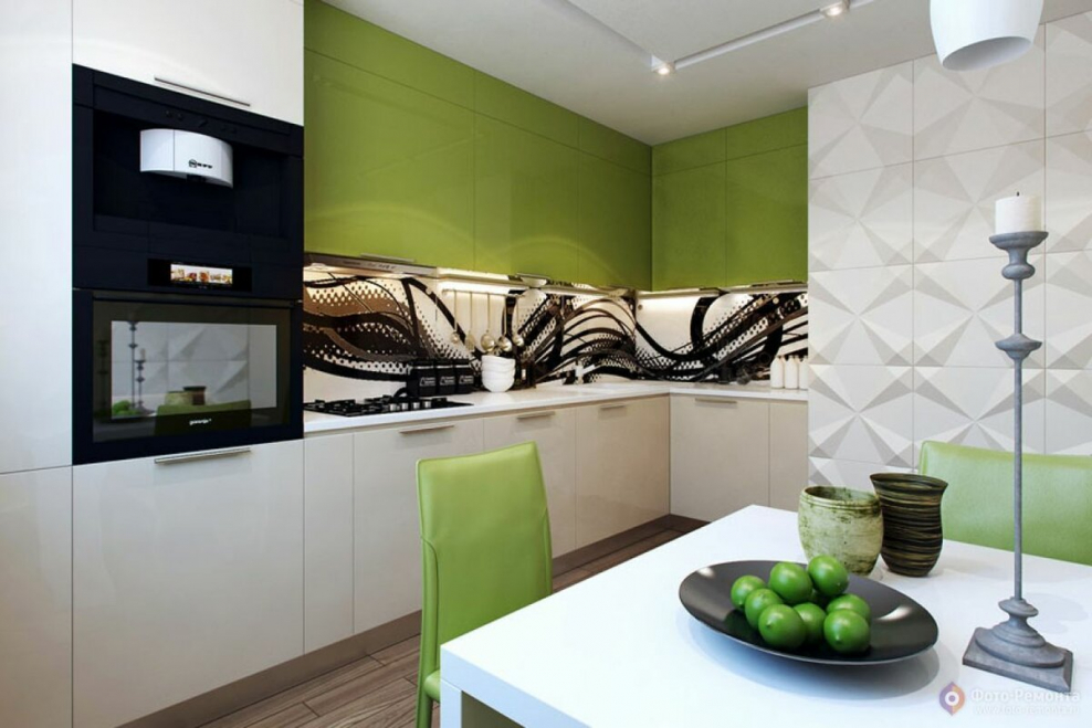 Зеленый кухонный фартук