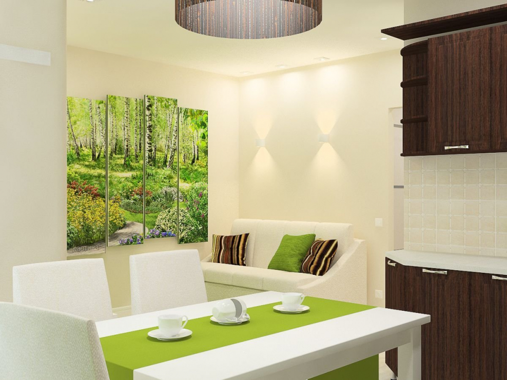 Кухня с салатовыми акцентами