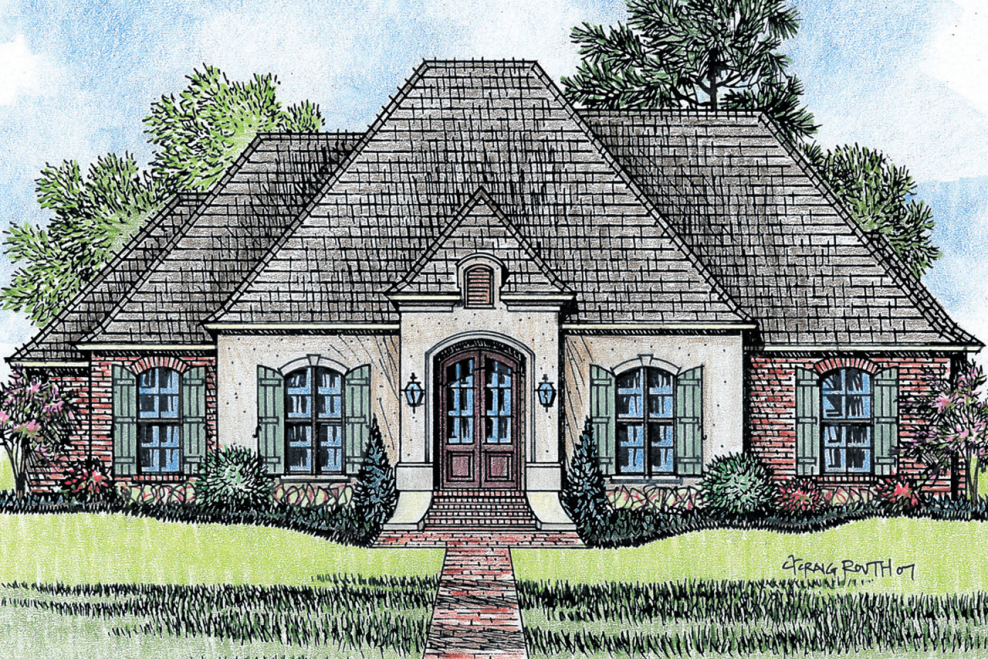 Одноэтажный дом во французском стиле