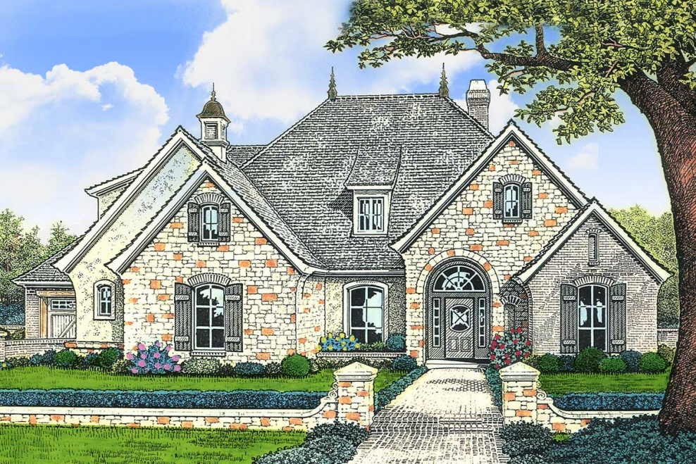 Одноэтажный дом во французском стиле