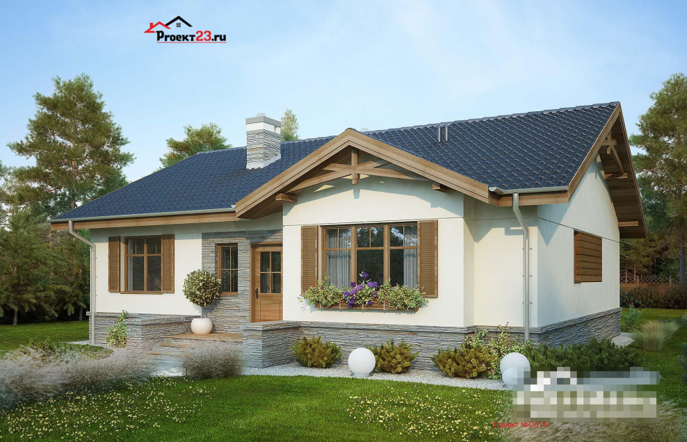 Угловой одноэтажный дом