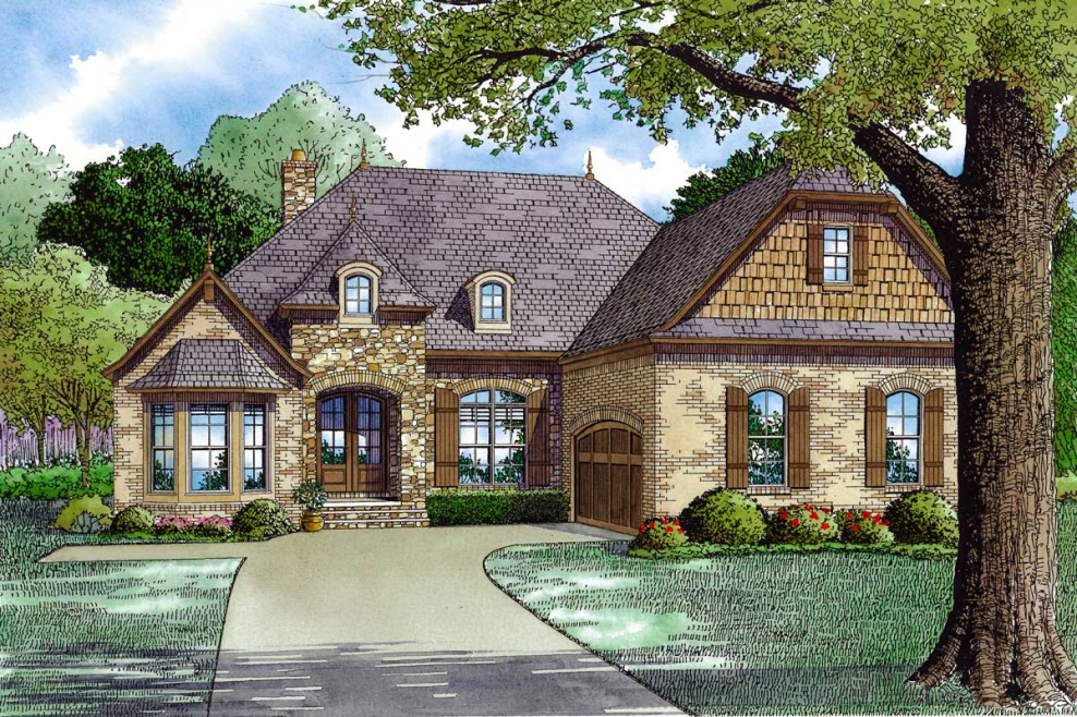 Одноэтажный дом во французском стиле