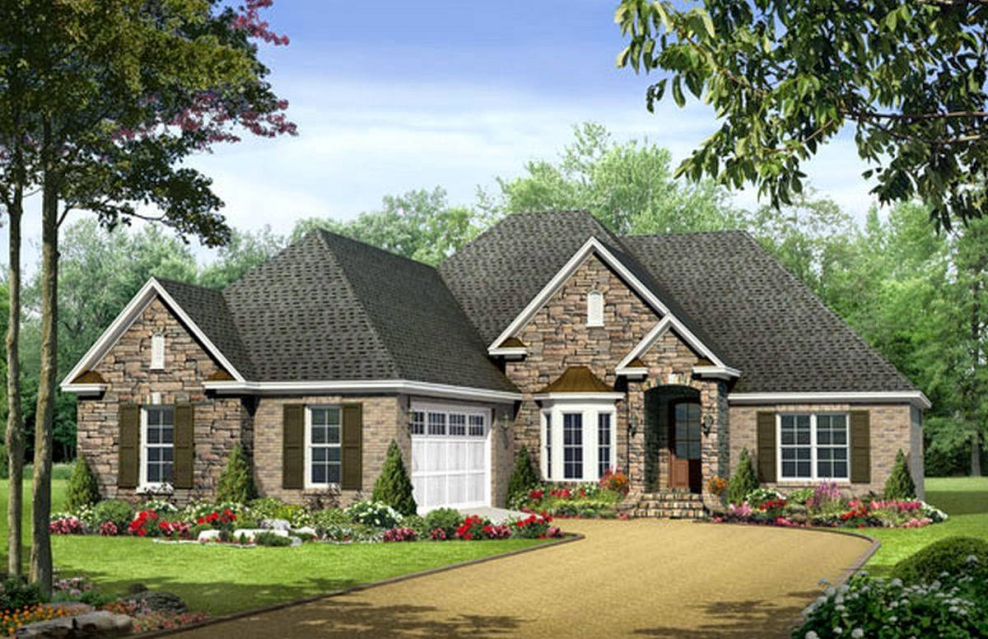 Одноэтажный дом в английском стиле