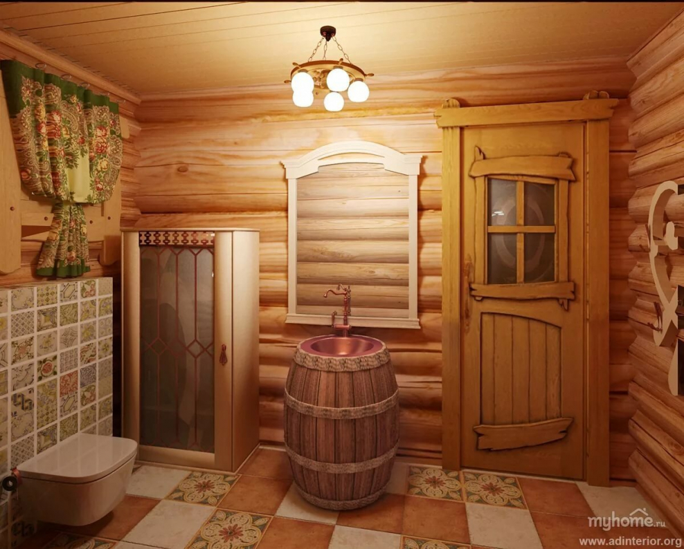 Внутренний интерьер бани