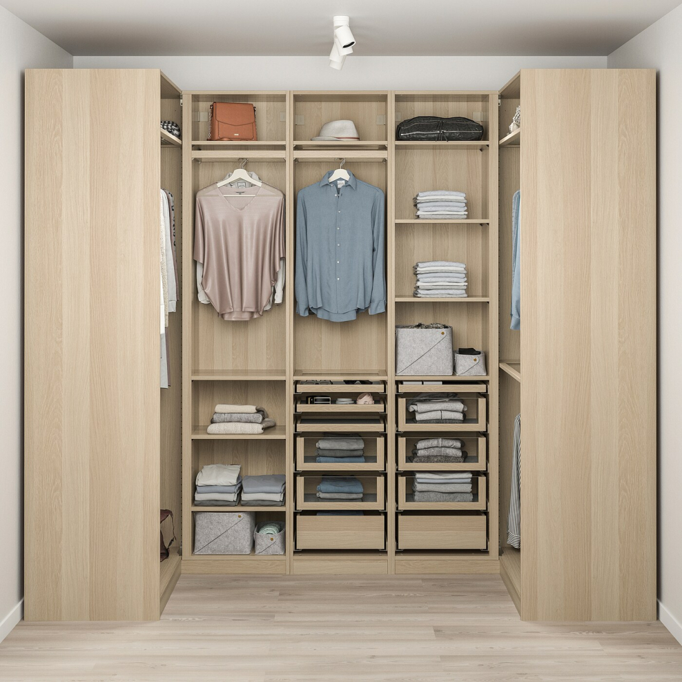 ПАКС гардероб угловой, под беленый дуб 113/271/113x236 см