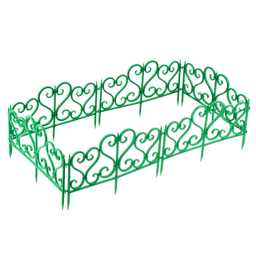Ограждение садовое декоративное «ажурное» цвет зелёный