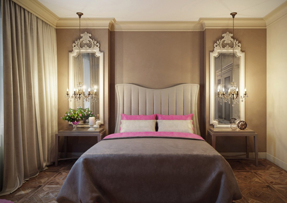 Небольшая спальня в классическом стиле
