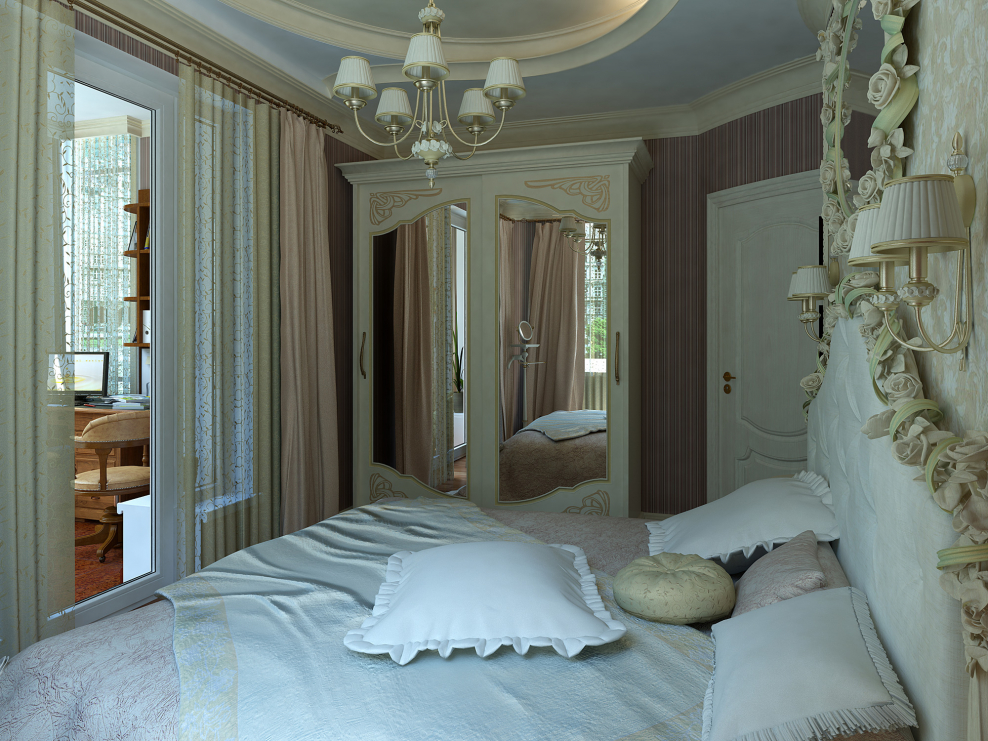 Роскошная спальня в классическом стиле