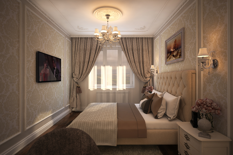 Отделка спальни в классическом стиле