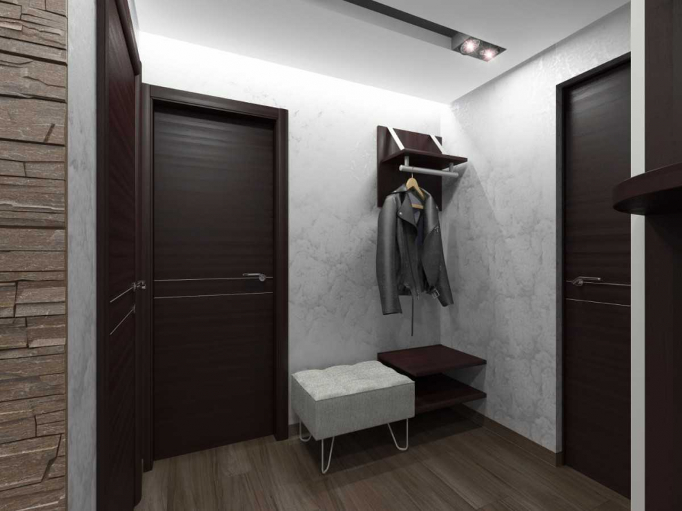 Серый ламинат в прихожей