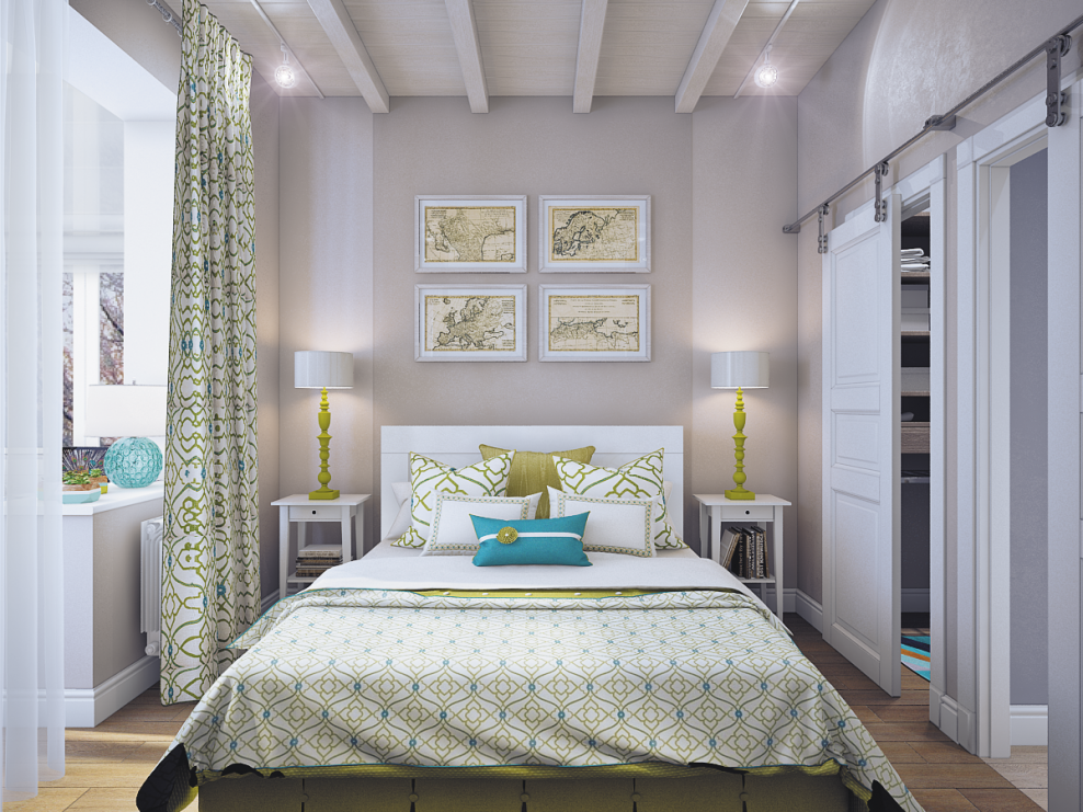 Спальня с большим балконом