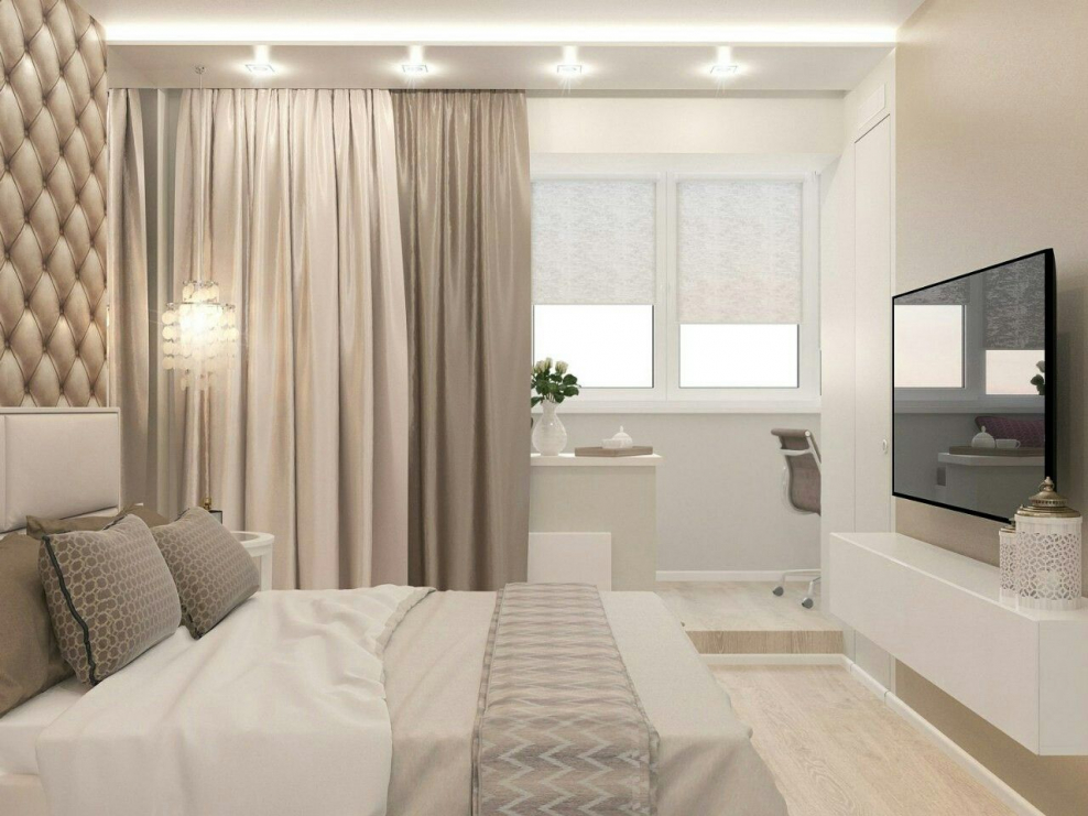 Спальня Объединенная с балконом