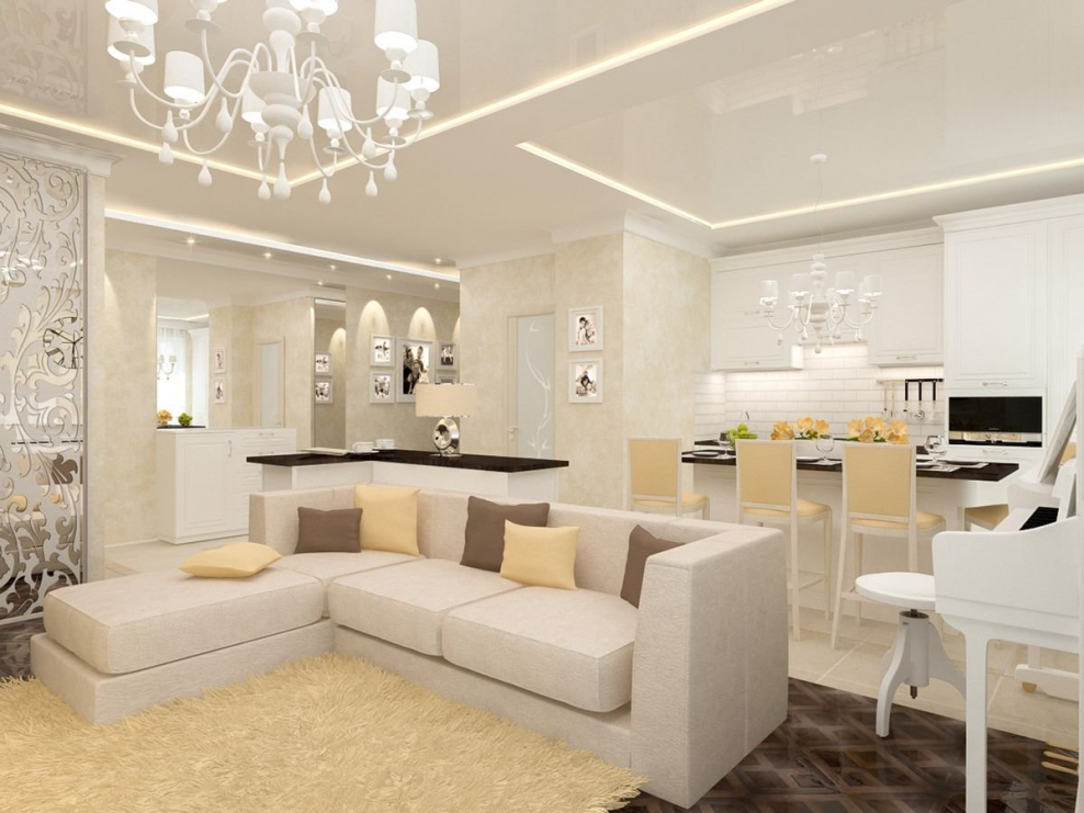 Кухня-гостиная в современном стиле