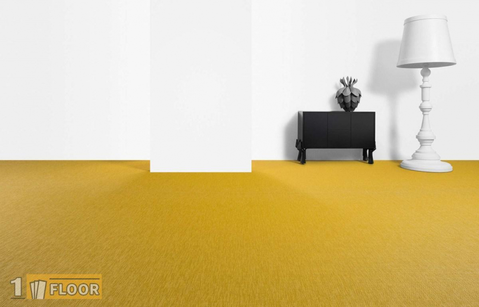 Желтый ковролин в интерьере