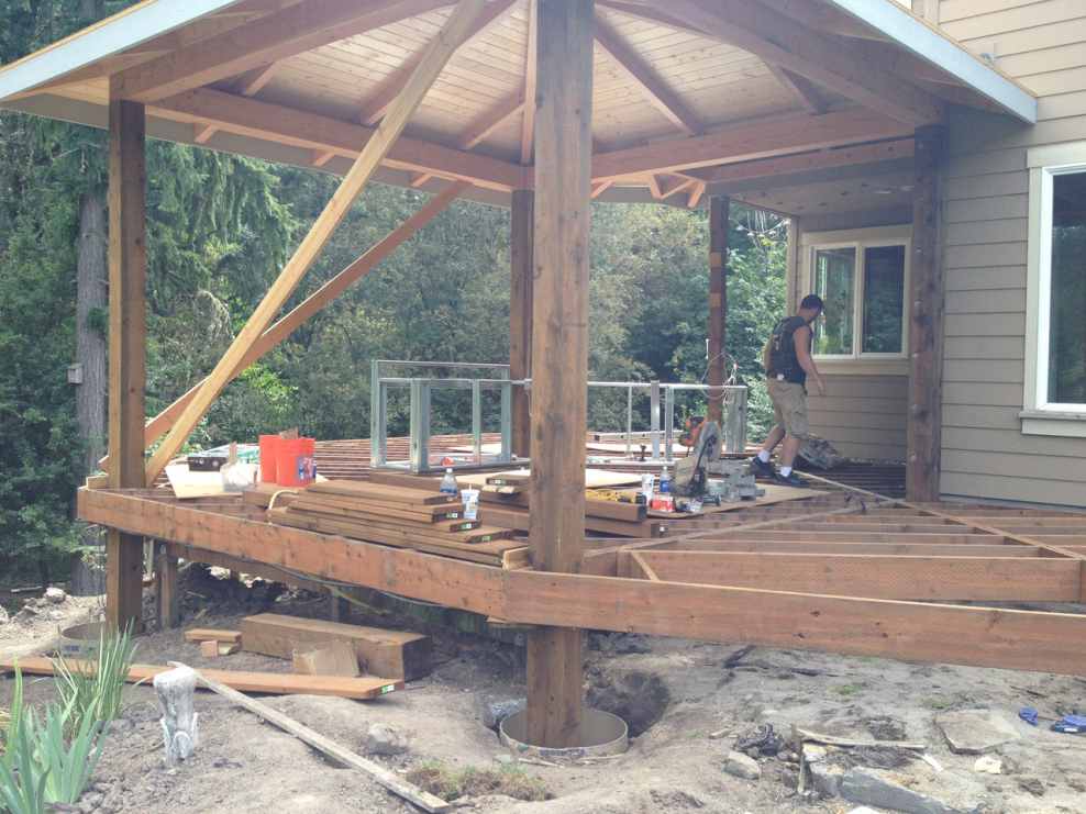 Односкатная каркасная веранда