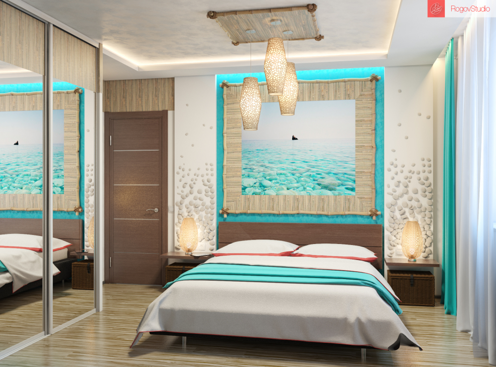 Маленькая спальня в морском стиле