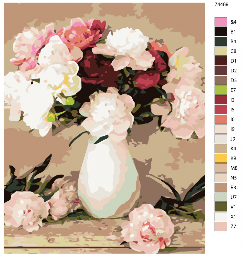 Картины по номерам g429 пионы