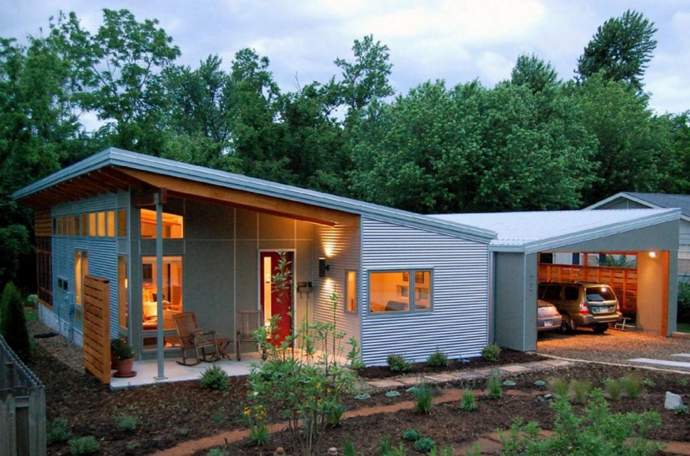 Одноэтажный дом 150 кв.м с односкатной крышей