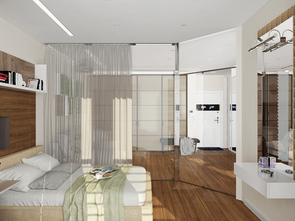 Студия зонирование пространства 30 кв.м