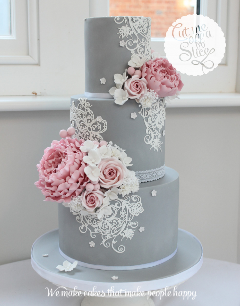 Свадебный торт в голубых тонах