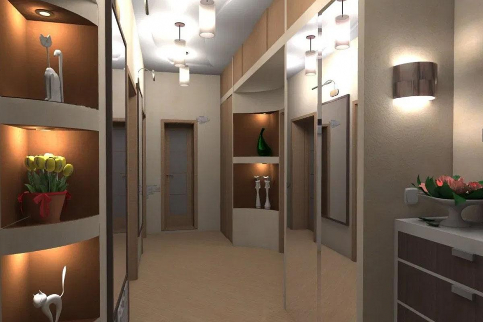 Освещение в узкой прихожей