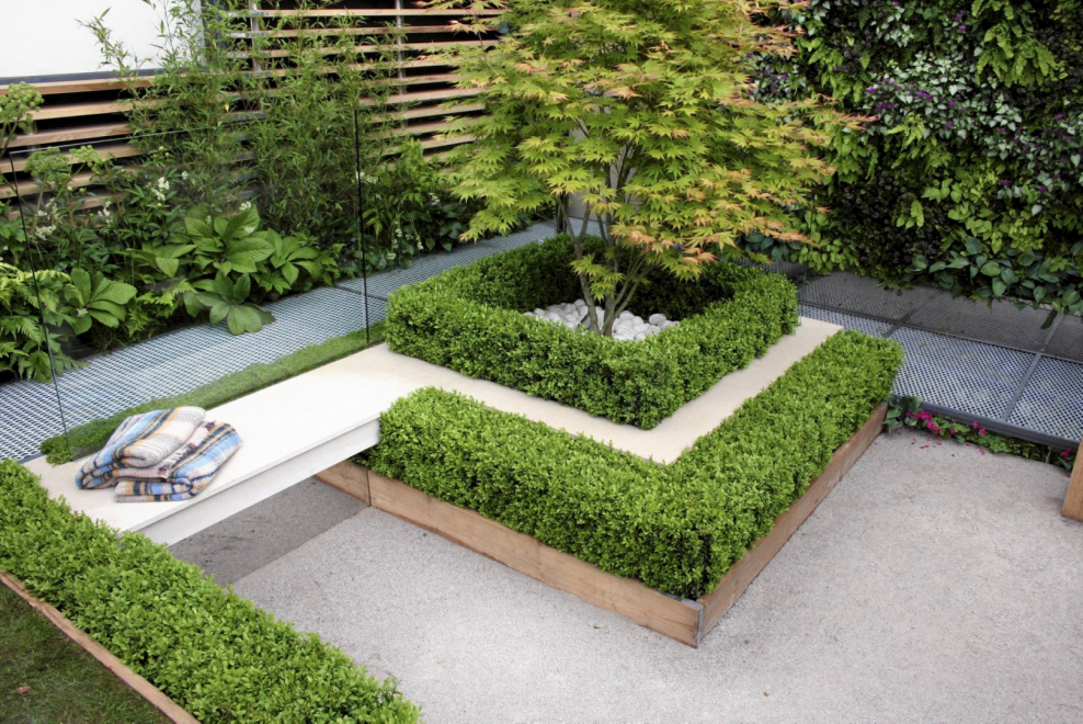 Уголок сада в геометрическом стиле