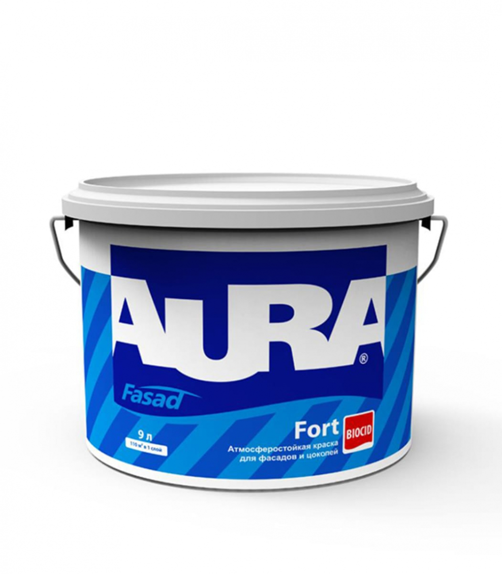 Фасадная краска модифицированная силоксаном "Aura fasad residens" 9л