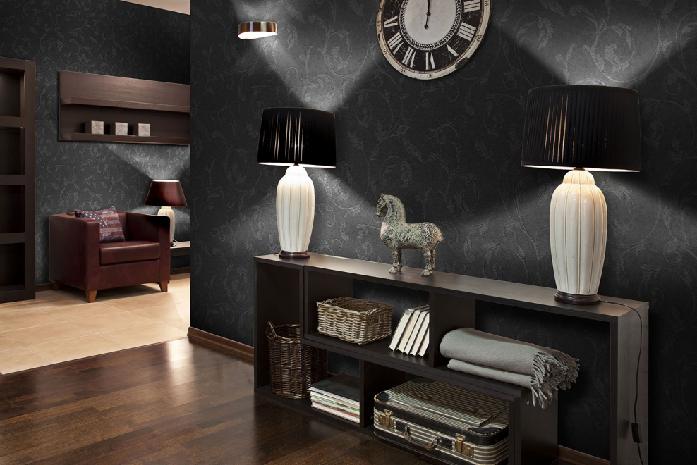 Темные стены в интерьере