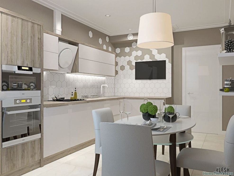 Кухня в светлых тонах в современном стиле