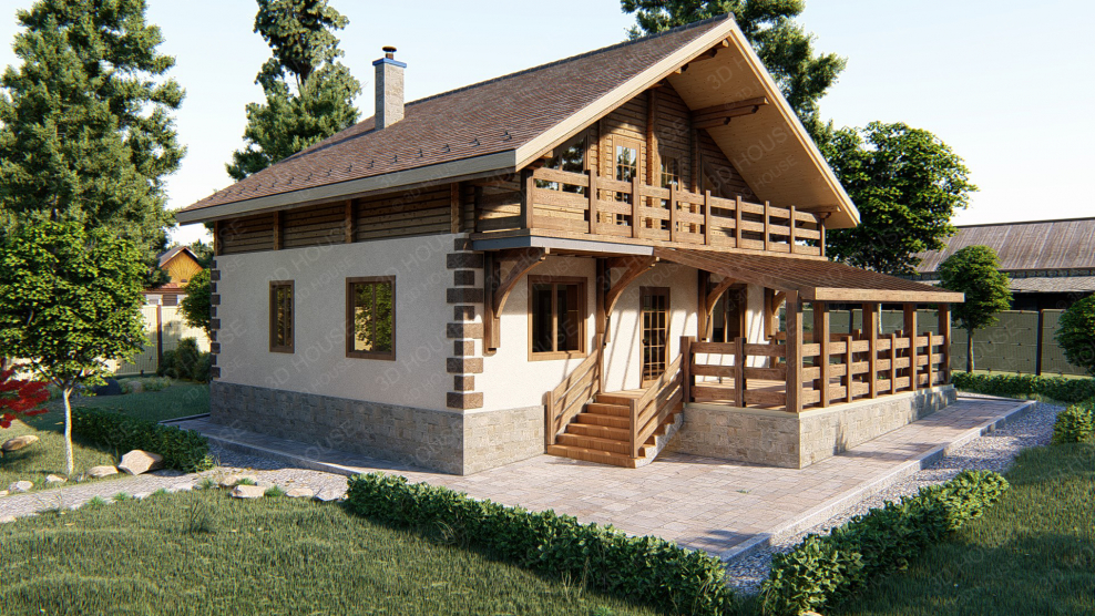 Веранда с балконом к дому