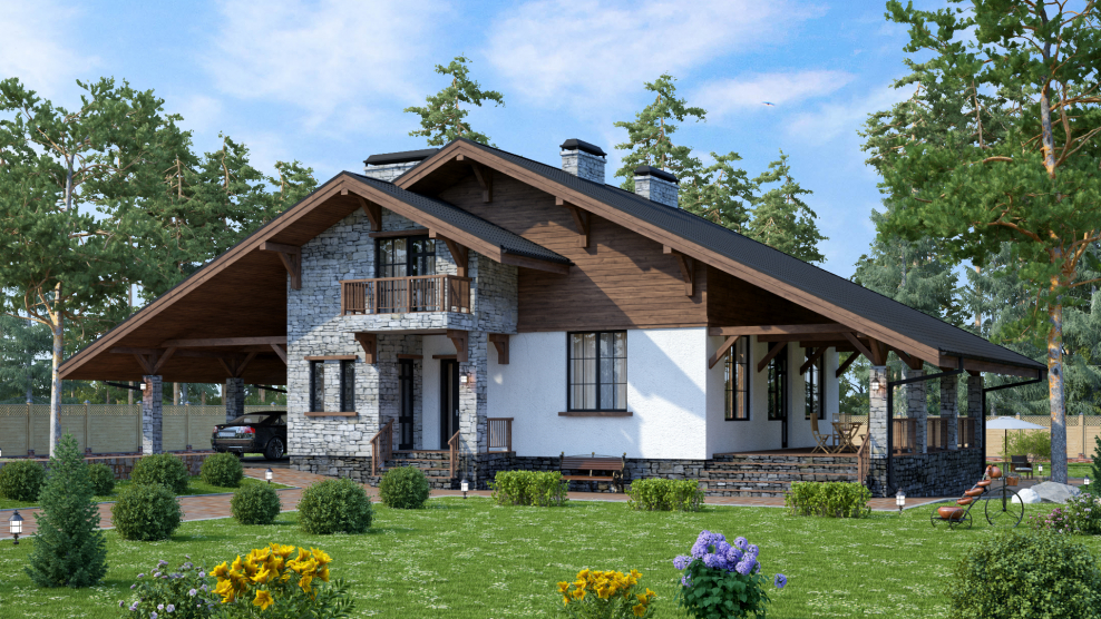 Дом в стиле Шале 100 кв.м