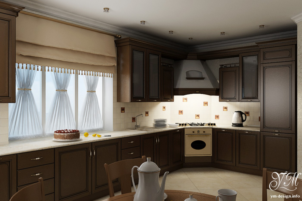 Интерьер кухни в частном доме