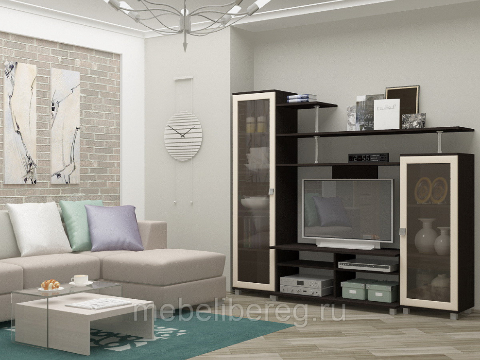 Гостиная Техно дуб беленый венге