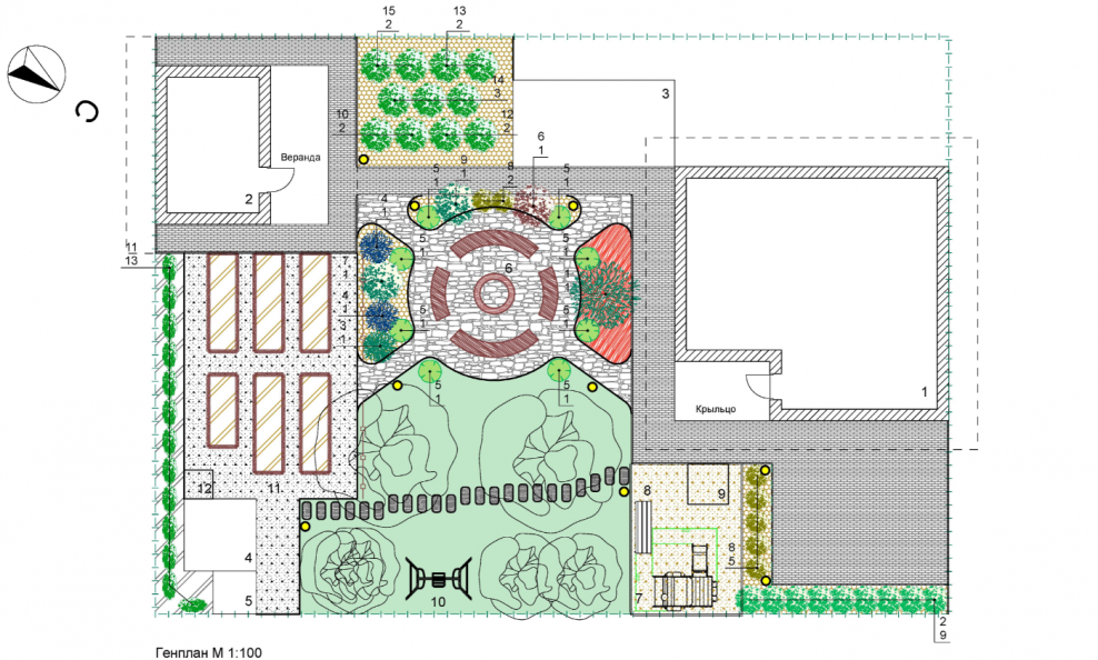 Планировка малого сада