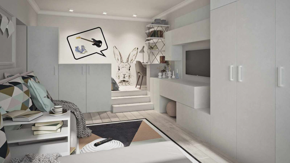 Зонирование комнаты для родителей и ребенка