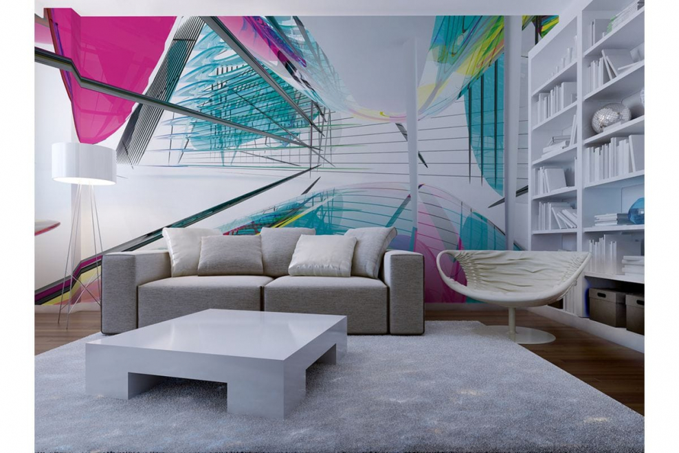 Фотообои абстракция в интерьере
