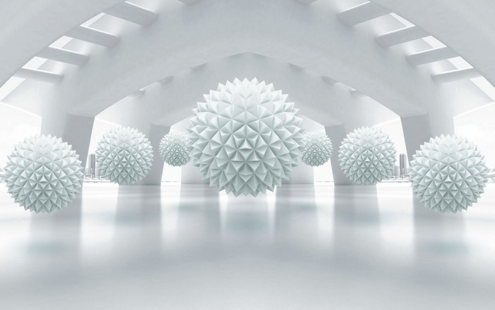 Обои объемные для стен 3д шары